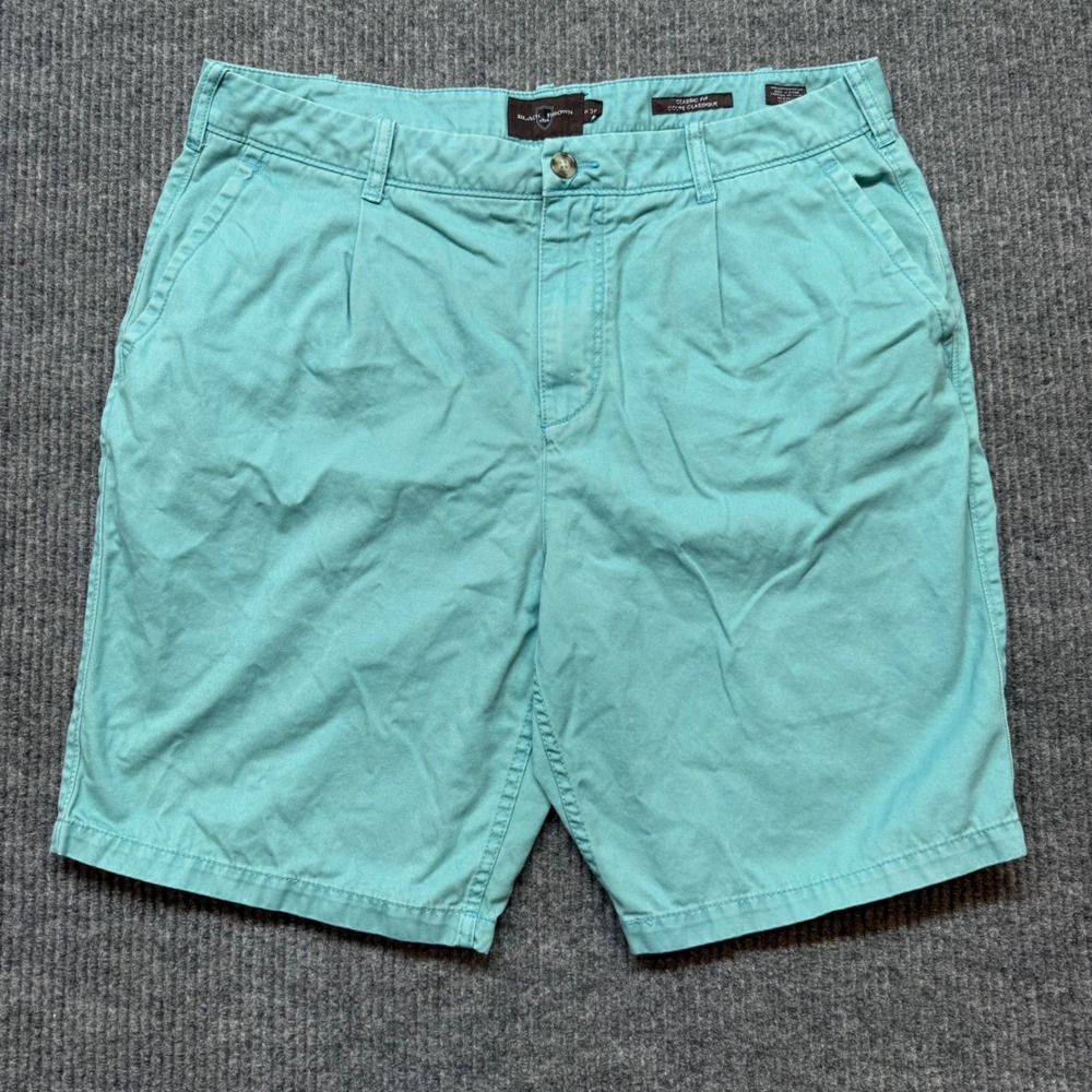 Black Brown 1826 Mens 36‎ Classic Fit Chino Shorts Teal Blue Green Cotton Casual